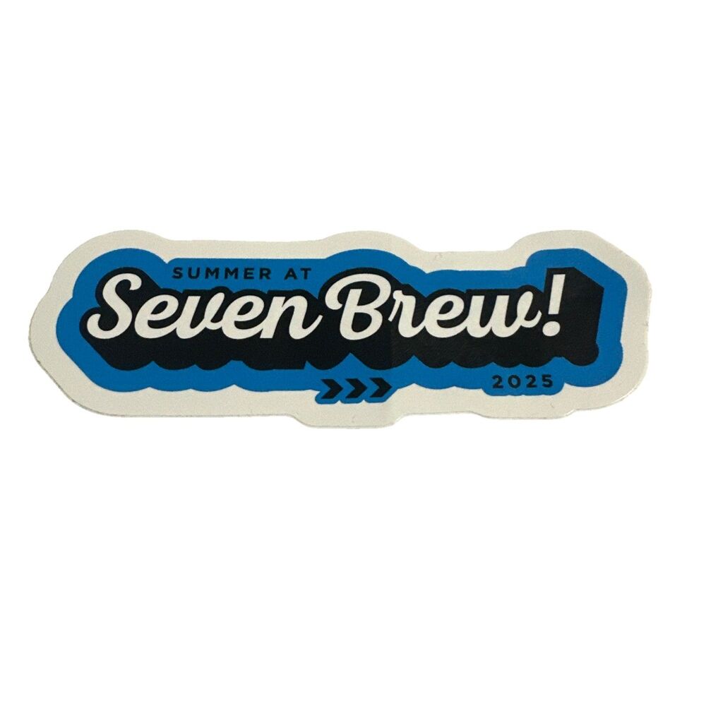 7 Brew Drive Thru Coffee Summer At Seven Brew 2025 Blue Sticker Rare NEW